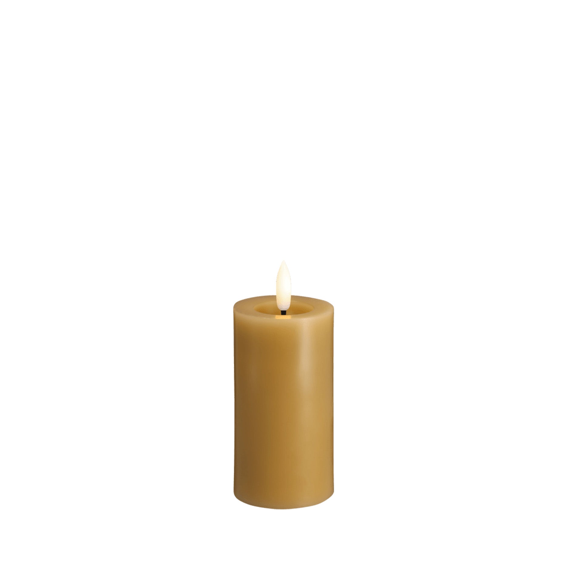 LED Stumpenkerze 4,9 x 10 cm honey mustard